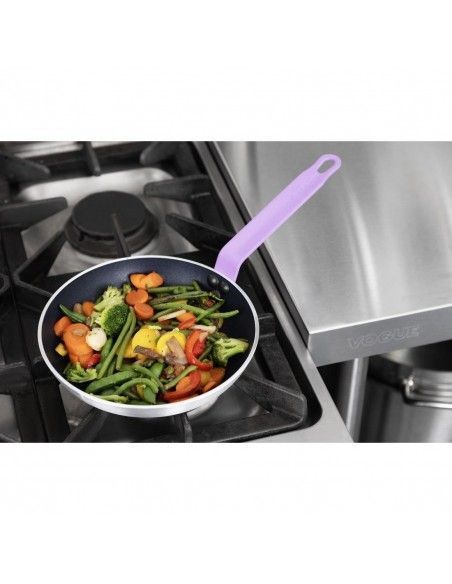 Poêle aluminium antiadhésive Teflon Platinum Plus Hygiplas avec manche violet 240mm