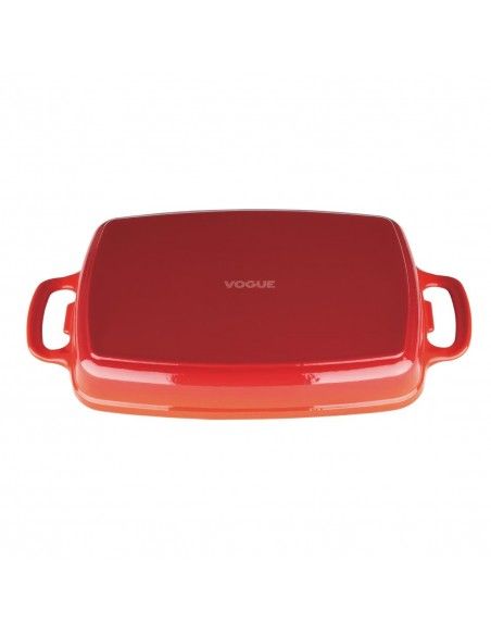 Plat en fonte rectangulaire Vogue rouge 2,8L