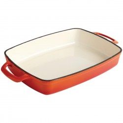Plat en fonte rectangulaire Vogue orange 2,8 L 2