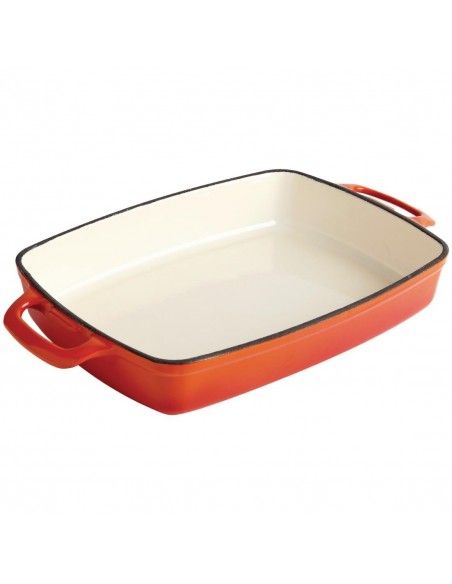 Plat en fonte rectangulaire Vogue orange 2,8 L