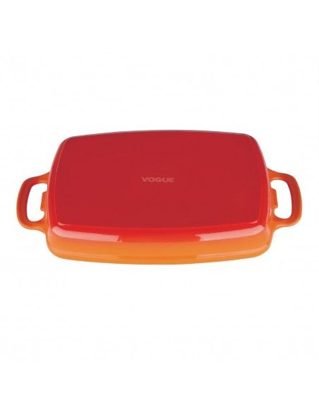 Plat en fonte rectangulaire Vogue orange 2,8 L