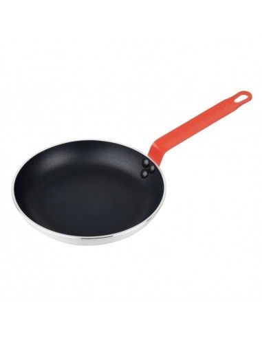 Poêle en aluminium antiadhésive Hygiplas Teflon Platinum Plus avec poignée rouge 24cm