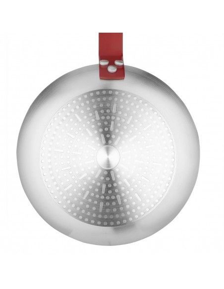 Poêle en aluminium antiadhésive Hygiplas Teflon Platinum Plus avec poignée rouge 24cm