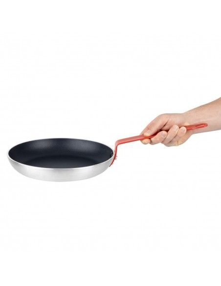 Poêle aluminium antiadhésive Teflon Platinum Plus Hygiplas avec manche rouge 280mm