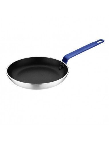 Poêle en aluminium antiadhésive Hygiplas Teflon Platinum Plus avec poignée bleue 24cm