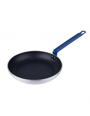 Poêle en aluminium antiadhésive Hygiplas Teflon Platinum Plus avec poignée bleue 28cm