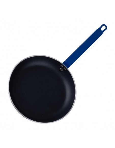 Poêle en aluminium antiadhésive Hygiplas Teflon Platinum Plus avec poignée bleue 28cm