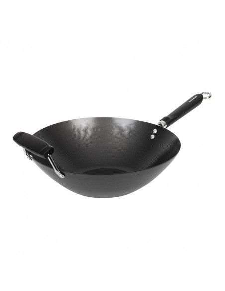 Wok antiadhésif fond plat 356mm
