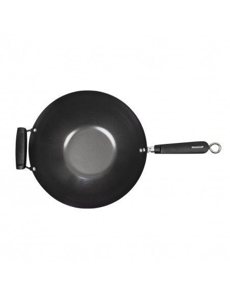 Wok antiadhésif fond plat 356mm