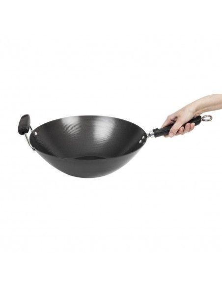 Wok antiadhésif fond plat 356mm
