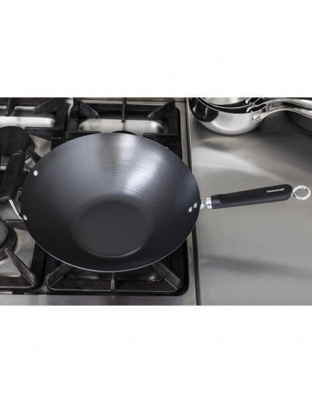 Wok antiadhésif fond plat 356mm