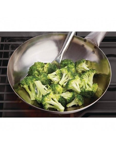 Wok fond plat en acier doux Vogue 254mm