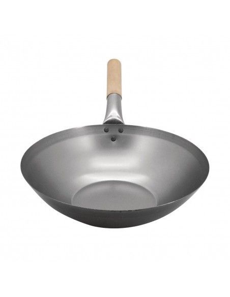 Wok en acier doux Vogue 330mm