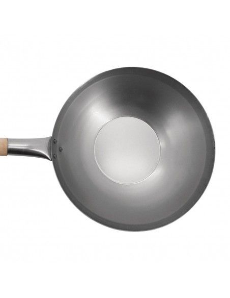 Wok en acier doux Vogue 330mm
