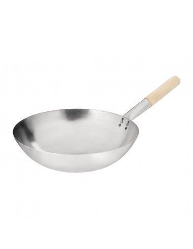 Wok conique en acier doux Vogue 356mm