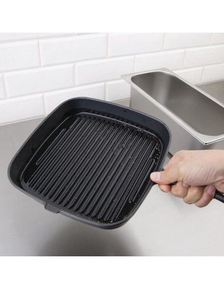 Poêle grill en fonte Vogue rainurée