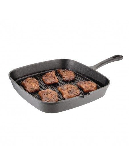 Poêle grill en fonte Vogue rainurée