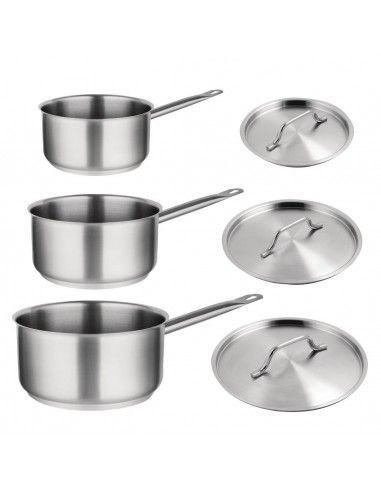 Offre spéciale - Set de 3 casseroles et couvercles inox Vogue