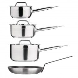 Ensemble 4 pièces casseroles avec couvercles et poêle Nisbets Essentials Cook Like A Pro