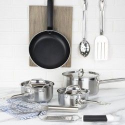 Ensemble 4 pièces casseroles avec couvercles et poêle Nisbets Essentials Cook Like A Pro 2