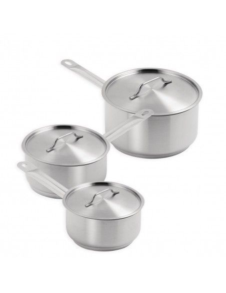 Offre spéciale - Set de 3 casseroles et couvercles inox Vogue