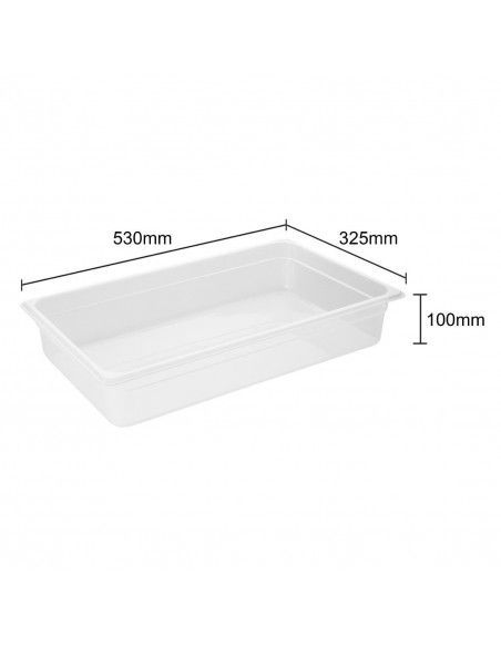 Bac en polypropylène GN 1/1 sans couvercle Nisbets Essentials 100mm