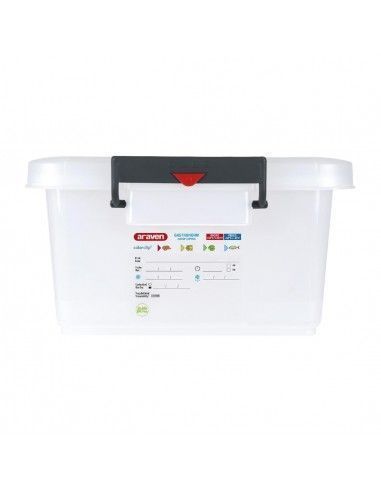 Conteneur alimentaire en polypropylène avec clips de couleur Araven 40L