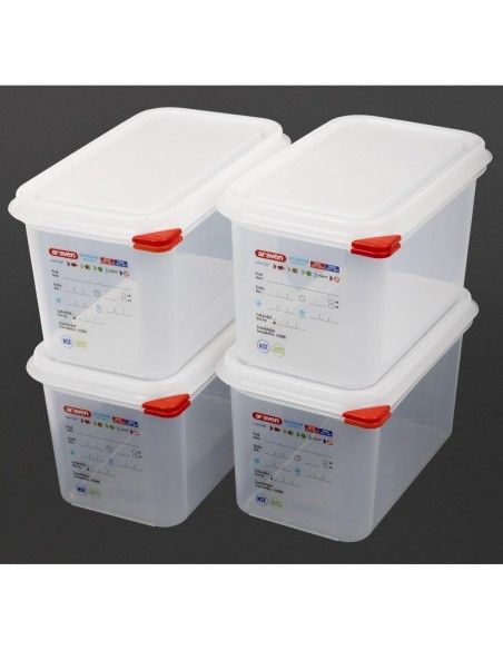 Boîtes alimentaires en polypropylène GN 1/4  Araven 4,3L (lot de 4)