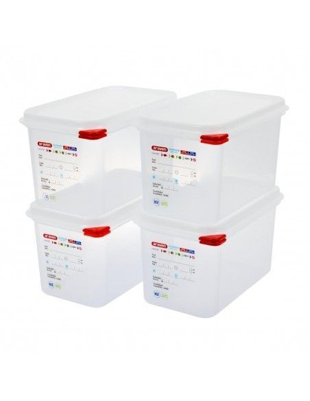 Boîtes alimentaires en polypropylène GN 1/4  Araven 4,3L (lot de 4)