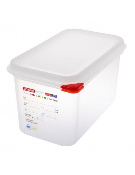 Boîtes alimentaires en polypropylène GN 1/4  Araven 4,3L (lot de 4)