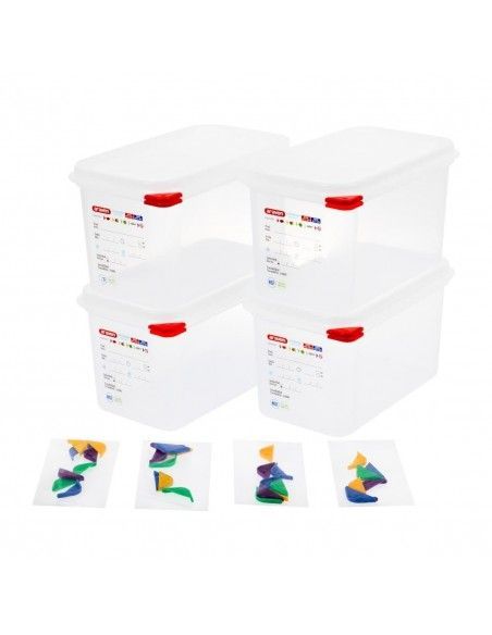 Boîtes alimentaires en polypropylène GN 1/4  Araven 4,3L (lot de 4)