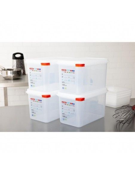 Boîtes alimentaires en polypropylène GN 1/4  Araven 4,3L (lot de 4)