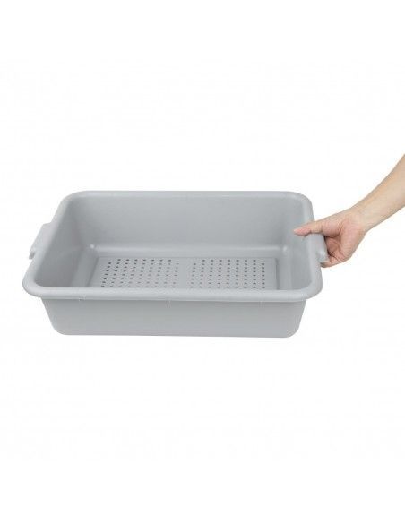 Bac alimentaire perforé en plastique EDLP Vogue gris