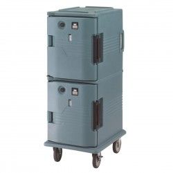 Chariot isotherme avec portes chauffantes Cambro Ultra Camcart UPCH8002401 bleu ardoise