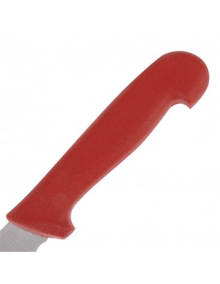 Couteau à trancher denté Hygiplas rouge 248mm