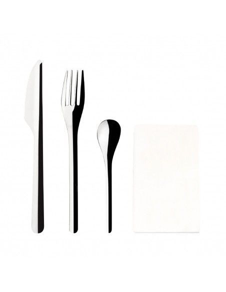 Sets de couverts jetables légers en inox Comas (lot de 50)