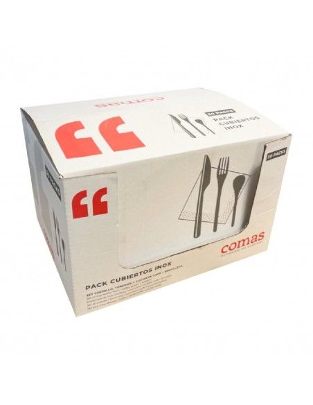 Sets de couverts jetables légers en inox Comas (lot de 50)