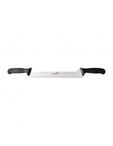 Couteau à fromage 2 mains manches décalés surmoulés Deglon 40cm