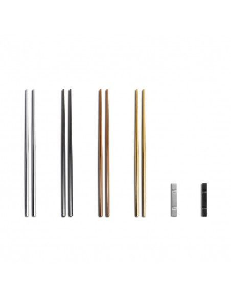 Set de baguettes réutilisables en inox satiné 18/10 Comas (lot de 12)