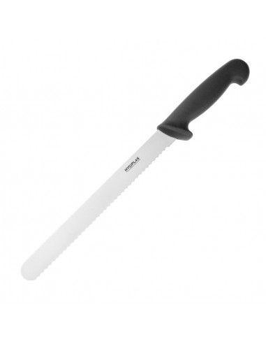 Couteau à trancher denté Hygiplas noir 248mm
