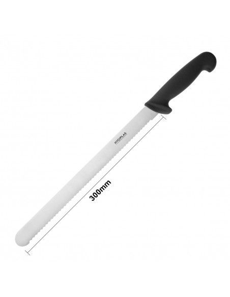 Couteau à trancher denté Hygiplas noir 300mm