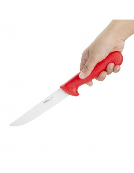 Couteau à désosser à lame rigide Hygiplas rouge 152mm
