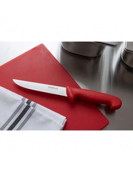 Couteau à désosser à lame rigide Hygiplas rouge 152mm