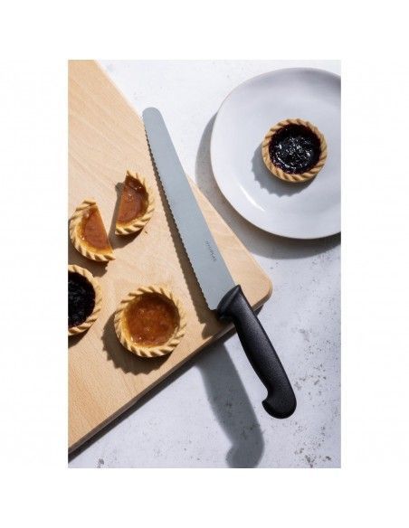 Couteau à pâtisserie denté Hygiplas noir 250mm