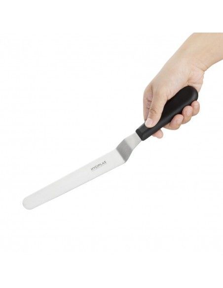Couteau spatule coudé Hygiplas noir 190mm