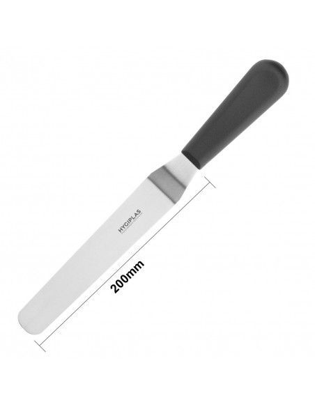 Couteau spatule coudé Hygiplas noir 190mm