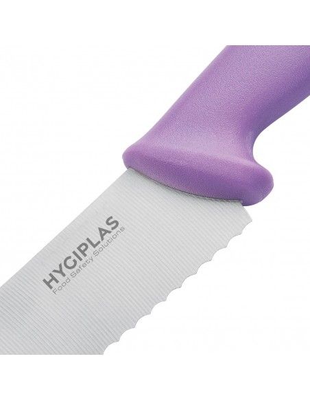 Couteau à pâtisserie denté Hygiplas violet 25cm