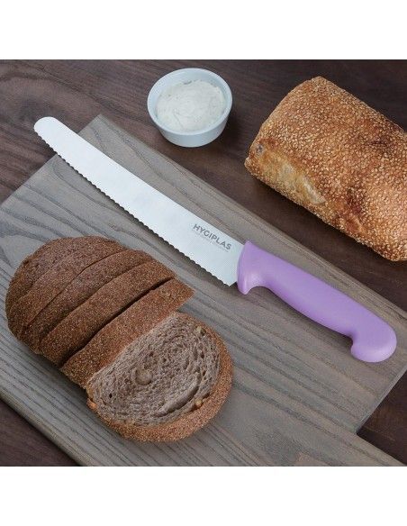Couteau à pâtisserie denté Hygiplas violet 25cm
