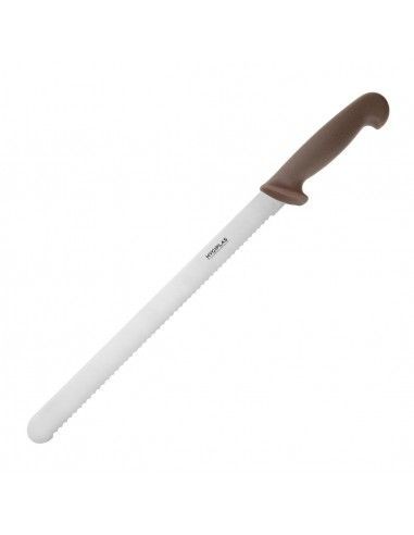 Couteau à génoise dentelé Hygiplas marron 30,5cm