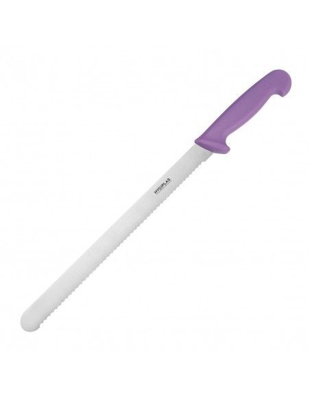 Couteau à génoise dentelé Hygiplas violet 30,5cm